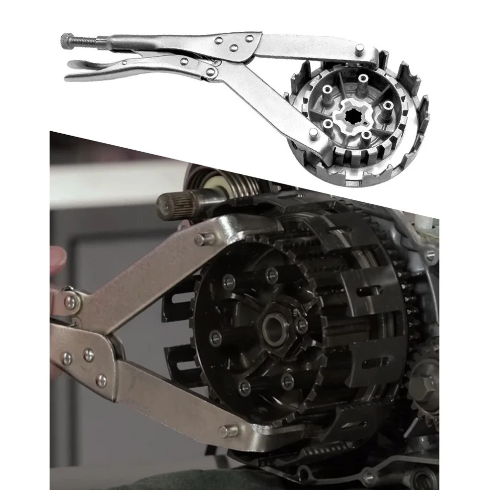 

Rotor Holder Silver Clutch Caliper Tool Heat-treated Steel Ergonomic Handles Precision Fit For Clutch Maintenance