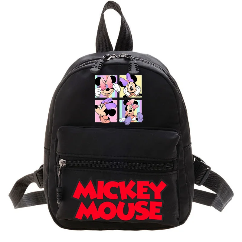 Mochila Disney-Mickey Minnie para meninas adolescentes, bolsa de escola kawaii feminina, animação, mini, popular, estilo universitário, tendência, diversão, moda, 2024