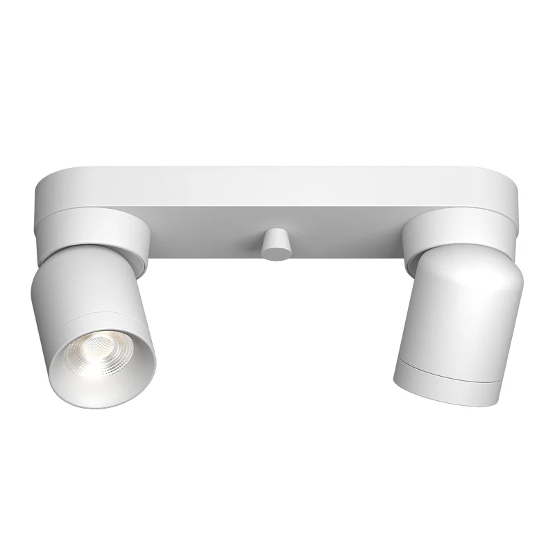 Saiyo Led Track Spotlight Surface Mounted Double Head Ceiling Lamp Spots Light Free Rotation Focos 220V For Home Background Wall