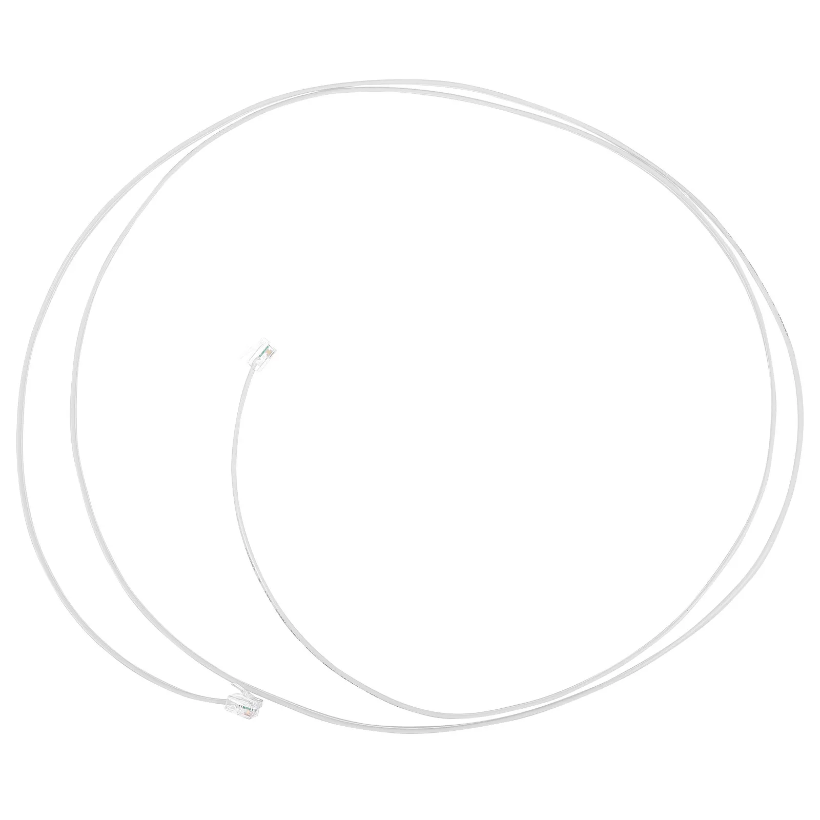 Telephone Cable 2-Core 2M Rj11 Plug Clear Transmission Landline Wire Phone Cord Replacement Connecting Cable Accessories