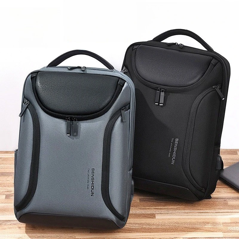 

Oxford Cloth men's backpack with lock buckle roll opening, large capacity expansion, waterproof travel computer backpack