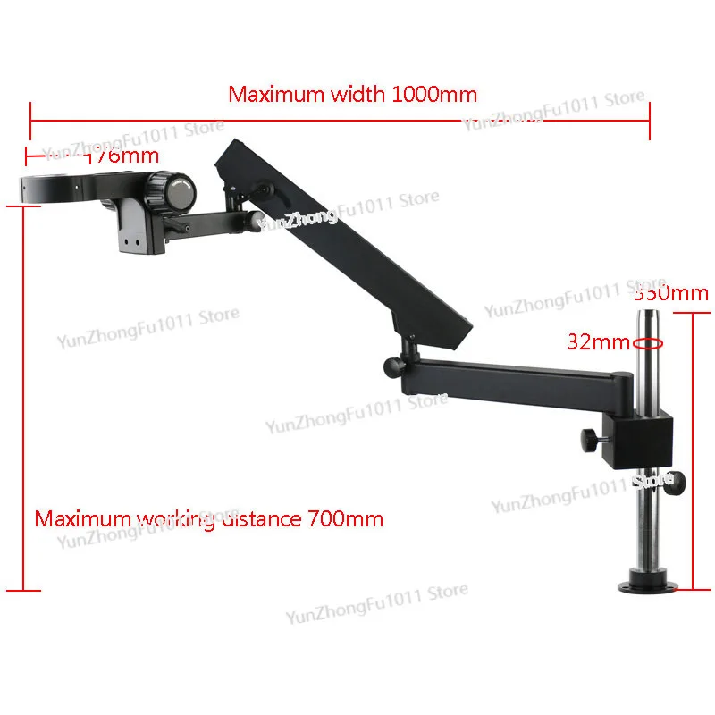 76Mm Focusing Bracket 25mm/32mm Column Clamp-on Rocker Arm Trinocular Binocular Stereo Microscope Bracket