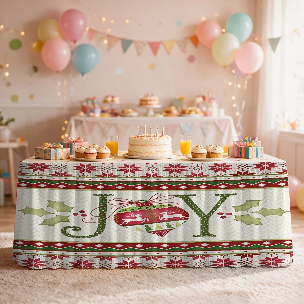 1 Halloween-themed gaiety print tablecloth table dress for party events, kitchen and dining room decorations