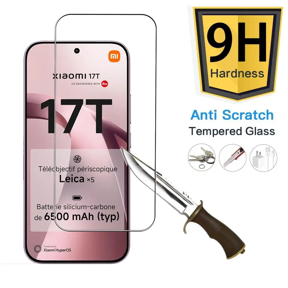 For Xiaomi 17T 6.59 inch Screen Protector Tempered Glass HD 9H Transparent Clear Anti Scratch Case Friendly