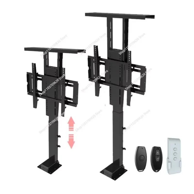 Height Adjustable Hidden Vertical Retractable Motorized Ceiling TV Mount Drop Down  Lift Stand with Electric Remote Control