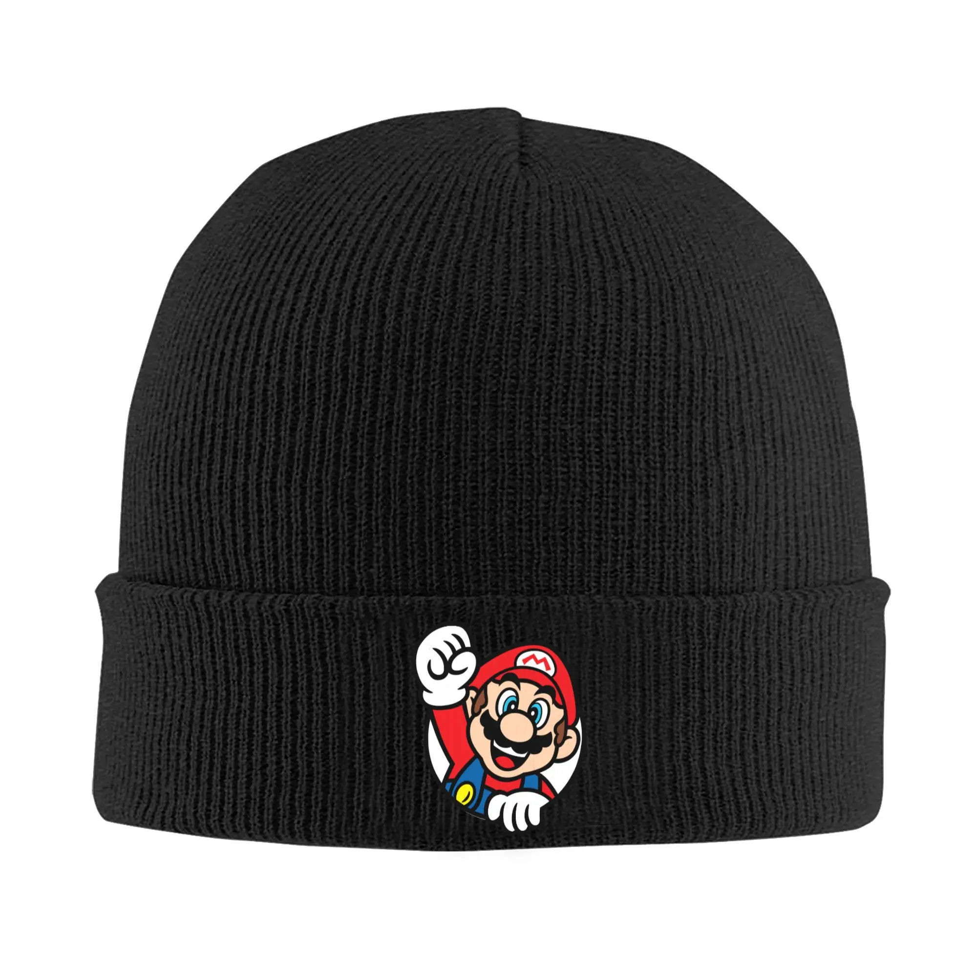 Custom Video Game Mushroom-Marioes Skullies Beanies Caps Unisex Winter Warm Knitting Hat Adult  Bonnet Hats Outdoor Ski Cap