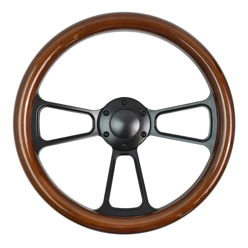 High Quality Retro Racing Steering Wheel With Three Spoke Anti‑Slip Bracket Interior Accessory