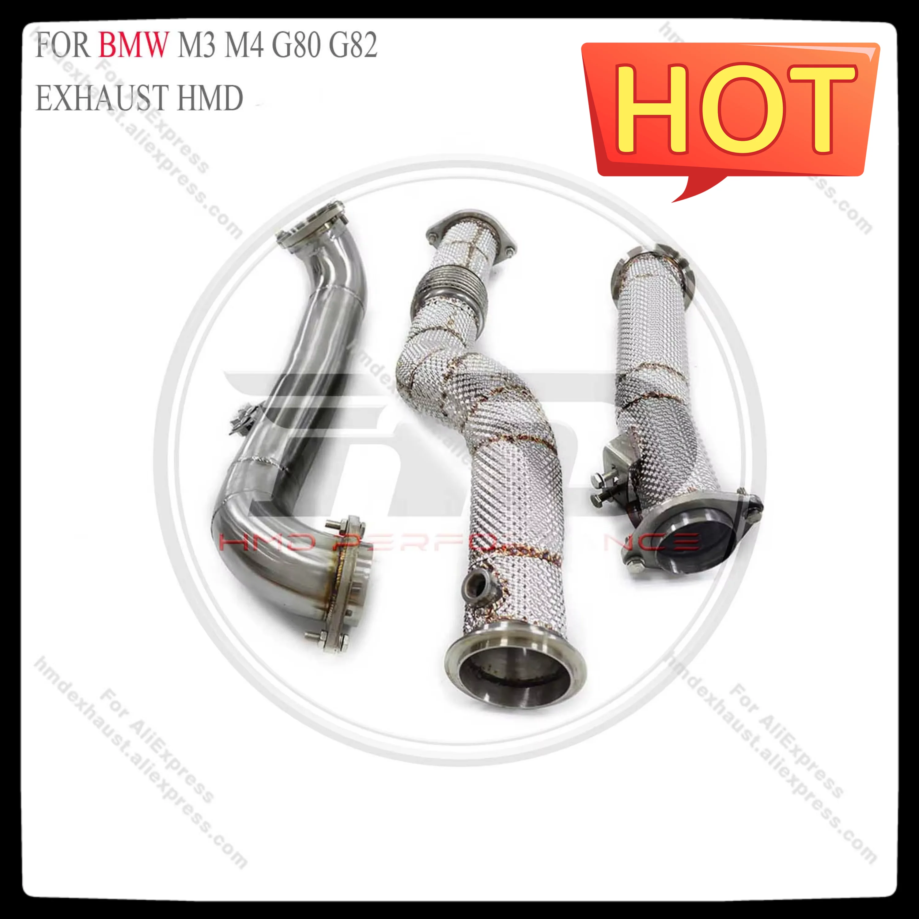 HMD Exhaust  Performance Downpipe and Middle pipe for BMW M3 M4 Competitio G80 G82 S58 Engine 3.0T Car Accessories