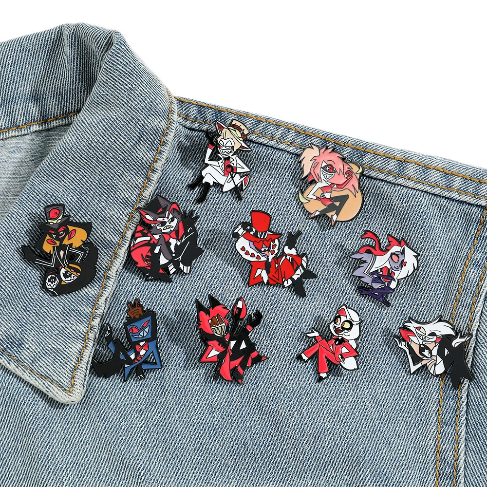 Hazbin Hotel Enamel Pin Brooches for Clothes Backpacks and Jackets Fashion Jewelry Accessories Gifts for Friends Fans Cosplay view 3