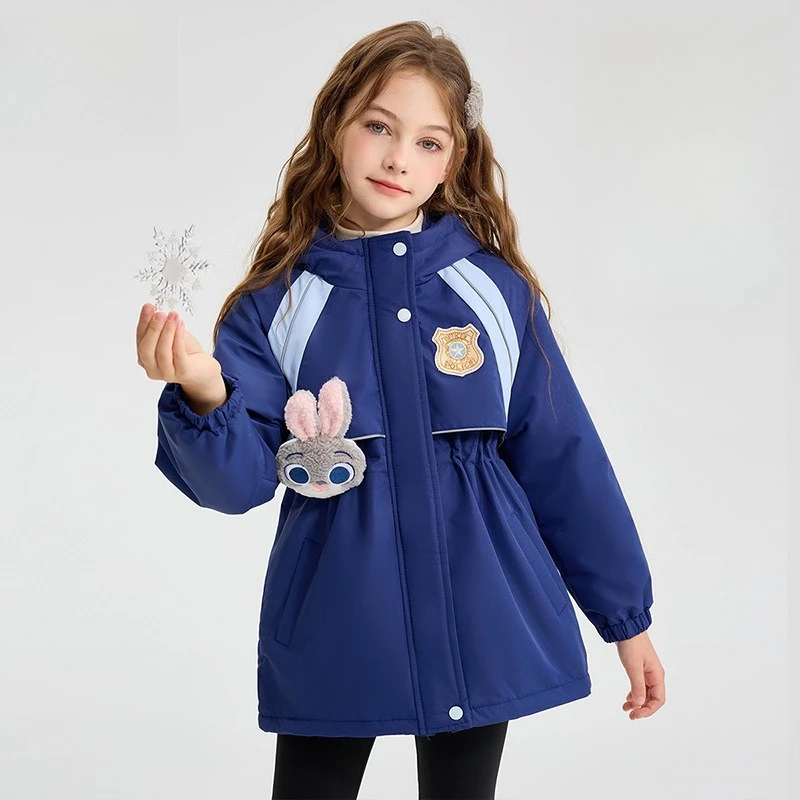 

Judy Hops Girls Quilted Jacket 2026, Winter Thickened Cotton Top for Kids Rabbit Police Outerwear New Arrival