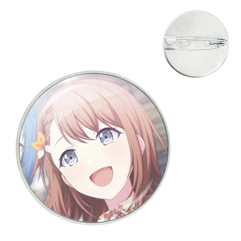 Project SEKAI Anime Hanasato Minori MORE MORE JUMP! Glass Dome Badge Brooch Pins For Fans Lover Girl Friends