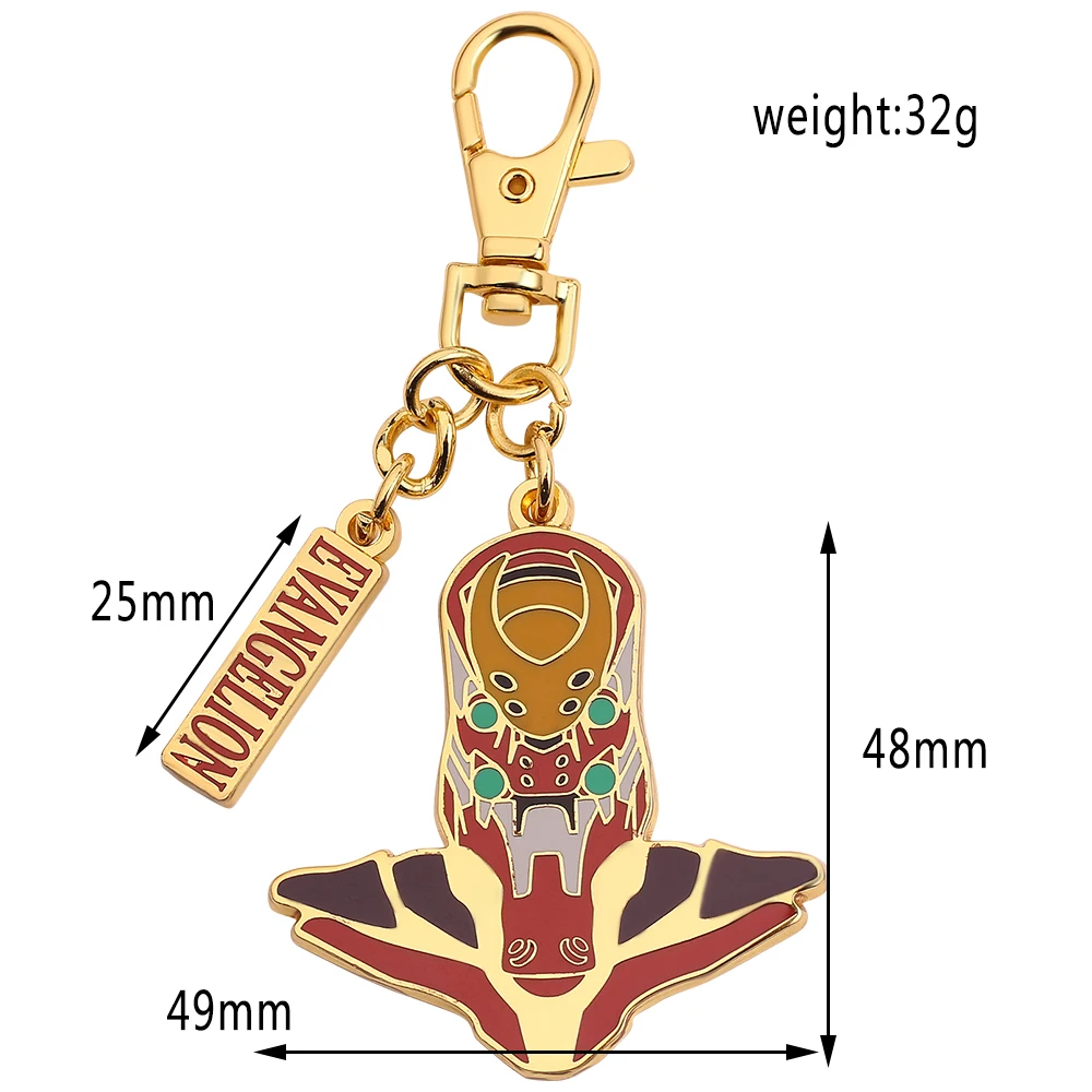 Anime New Century Evangelion Enamel Keychain Cartoon Fighter Armor Pendant Keyring For Fans Cosplay Props Jewelry Gifts