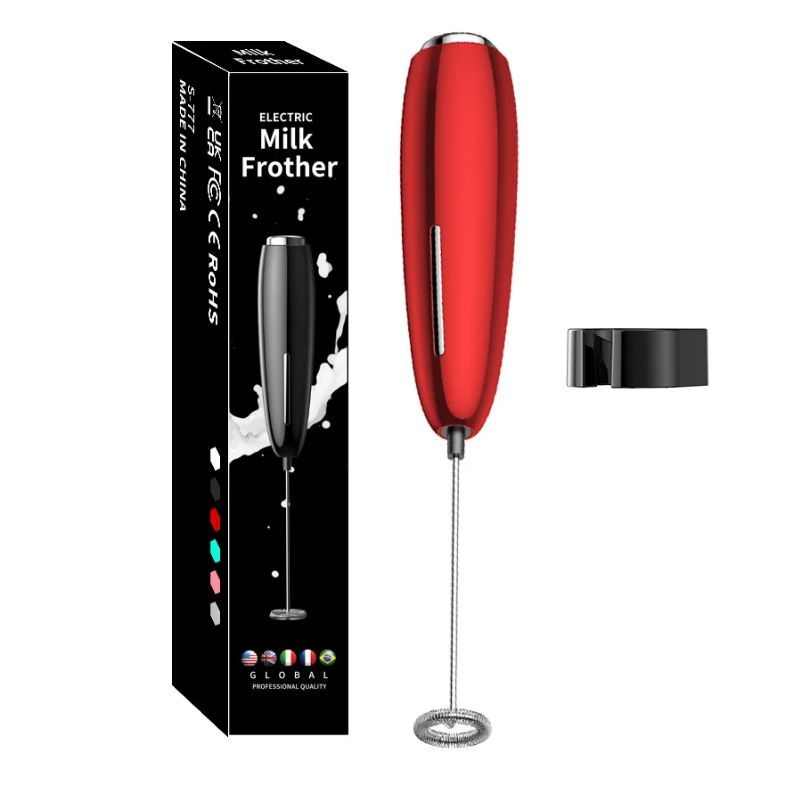 Handheld Leite Frother com Suporte Poderoso Criador de Espuma Elétrica Alimentado por Bateria Foamer Liquidificador Misturador de Bebidas para Cozinha de Café