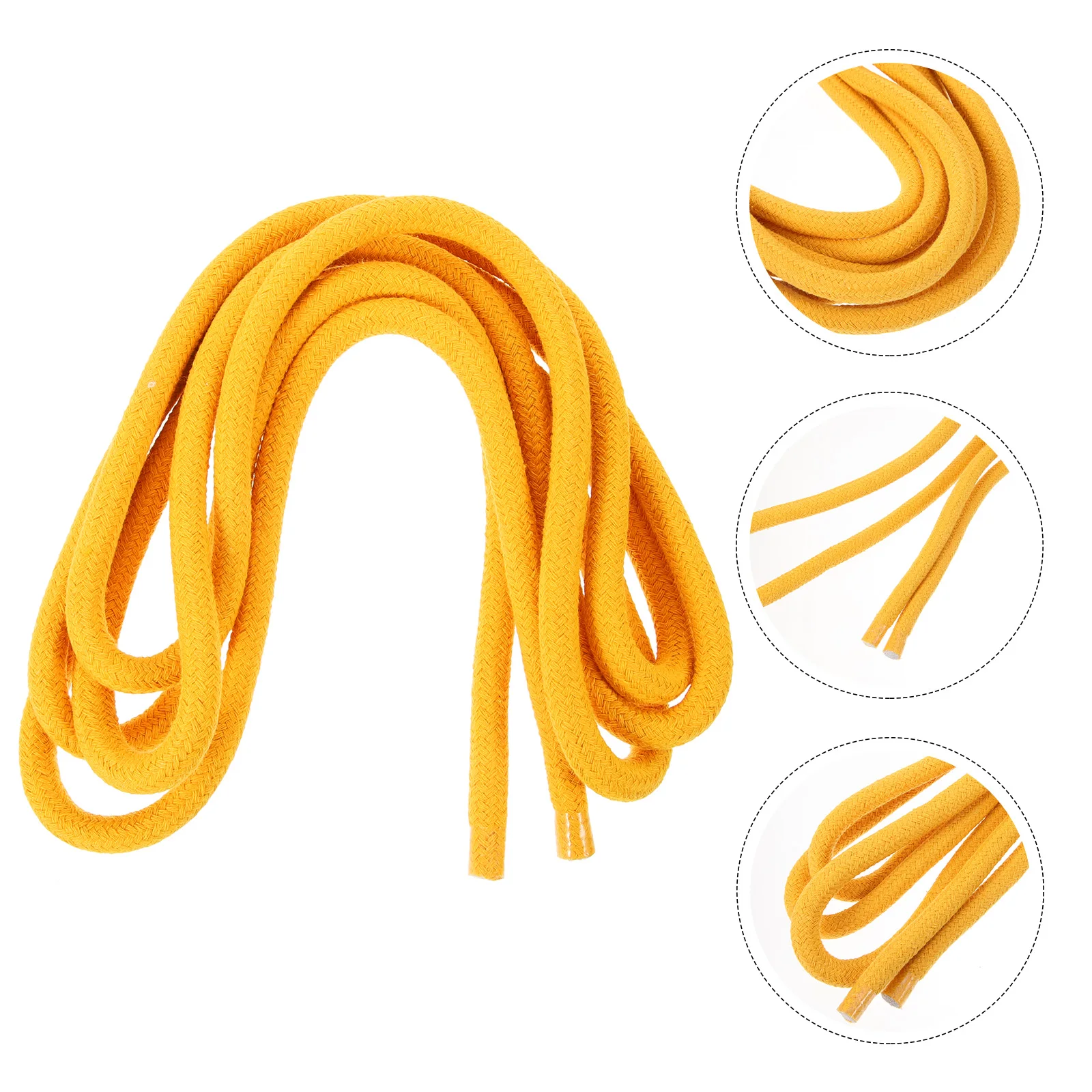 Żółta skręcona bawełniana linka do tug o war, trwała, na zewnątrz, na spotkania rodzinne, urodziny, do zabawy w budowanie, zabawka sportowa, śmieszna do ciągnięcia.