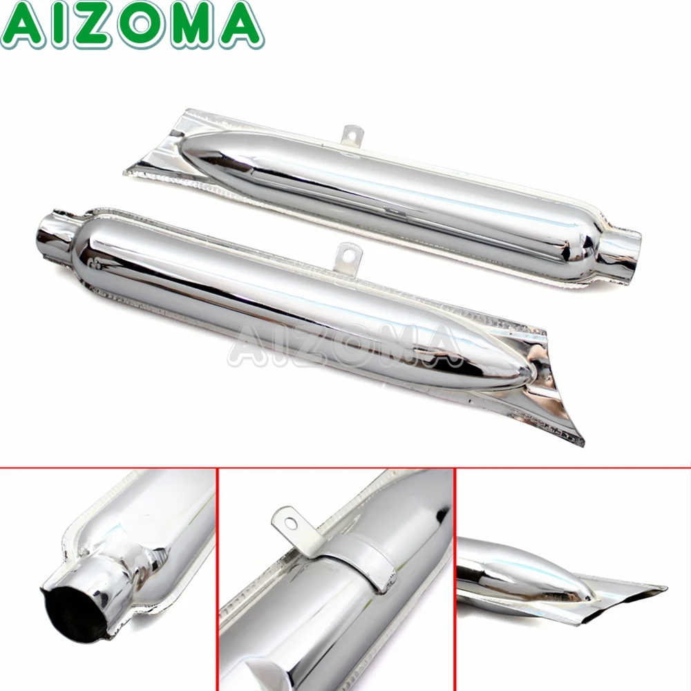 Retro Steel 24HP/32HP Motorcycle Exhaust Mufflers For BMW K750 M1 M72 R71 R12 Dnepr MT12 750cc Motorbike Fishtail Muffler Pipe