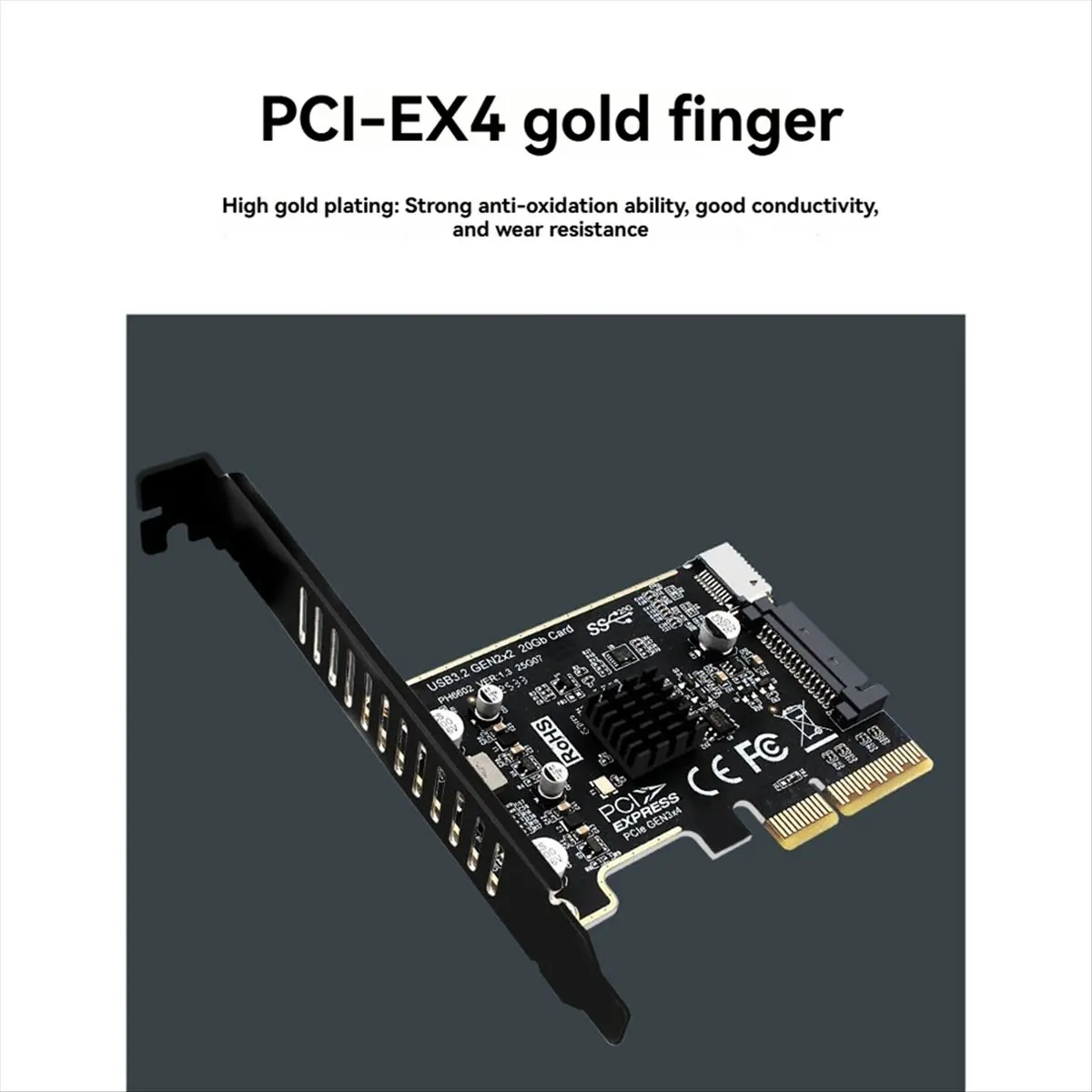 DT746 Newest PCI-E to TYPE-E Expansion Card PCIE X4 to TYPE-E USB 3.2 20Gbps Expansion Card for Type C Front Panel Mount Adapter
