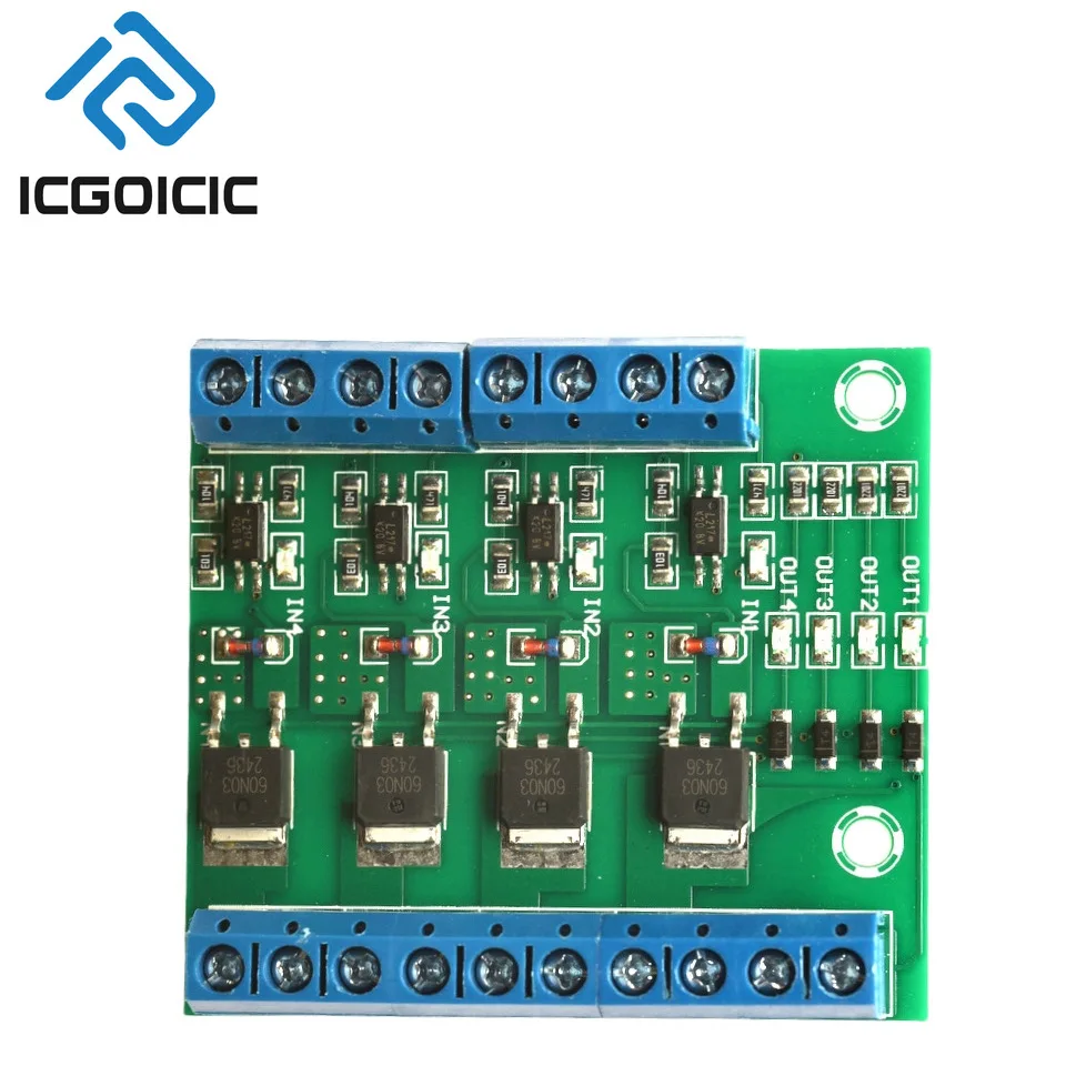 4-Channel PWM MOSFET Driver Module – 3.7V-27V Input, 10A per Channel, for Motor Control, LED Strip, and Industrial Applications