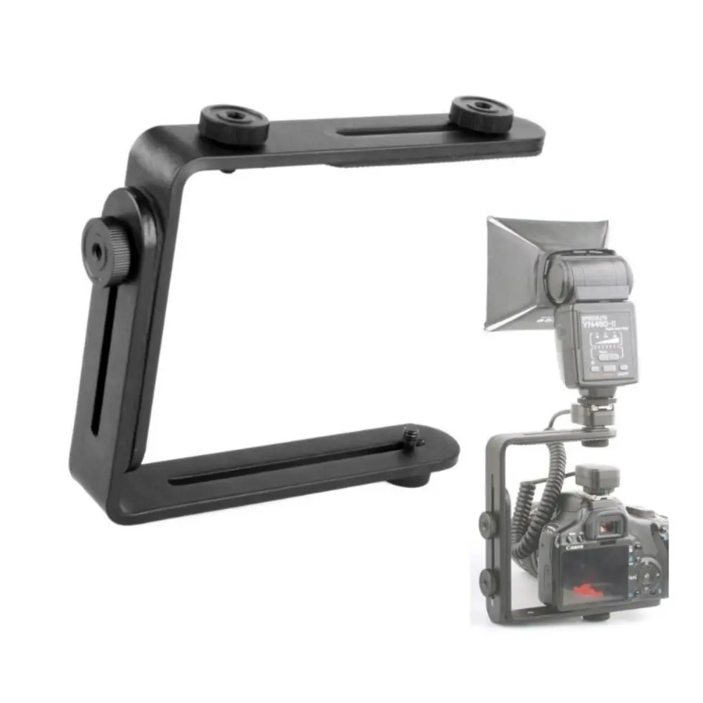 อลูมิเนียมอัลลอยด์กล้องแฟลชยึดขาตั้งกล้องสกรูรูปตัว L วงเล็บแสงแฟลชใช้งานง่ายทนทาน