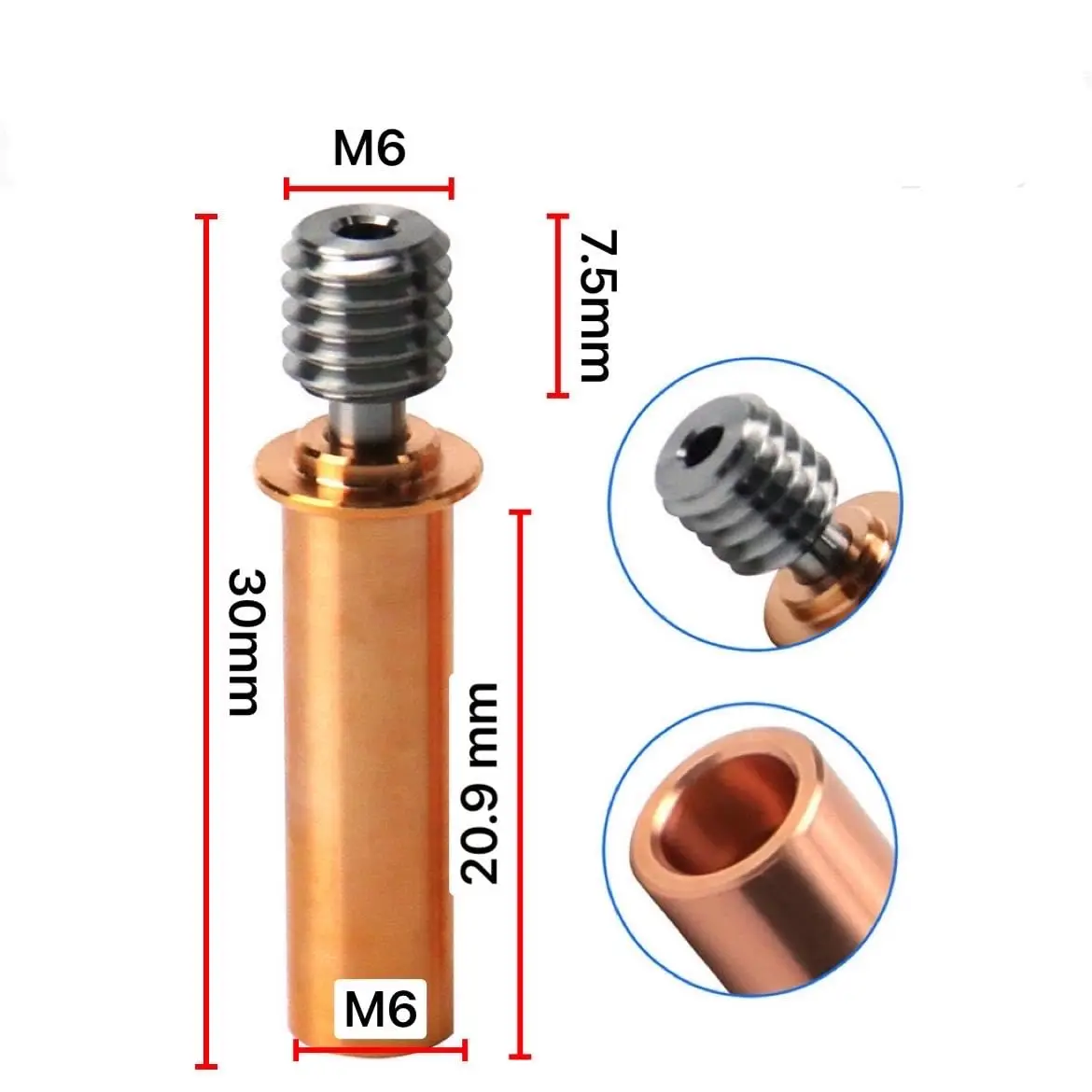 Creality Offizielles Ender3 Halsrohr aus Titanlegierung, Bimetall-Heatbreak, für Ender3 S1/3 V2/3 Pro/Ender 5/CR-6 SE/CR-5 PRO/CR10 – Detail 17
