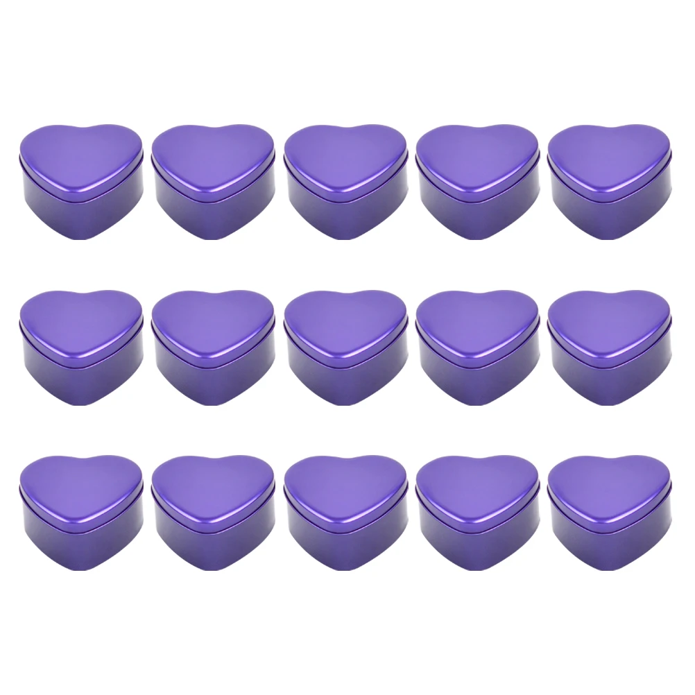 

15pcs Heart Shaped Candy Box Portable Fashion Case Gift Boxes Biscuits Jar Storage Container Small Size Lightweight Desk