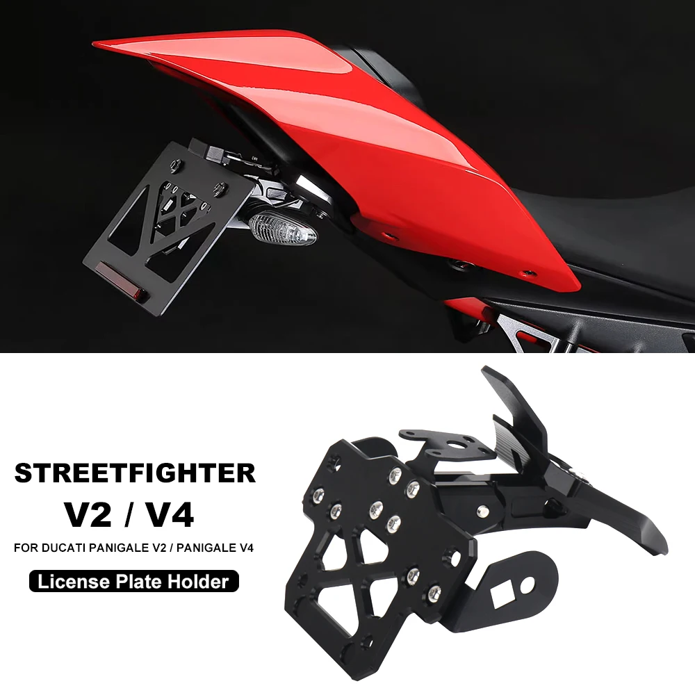 

Aluminum Mount Bracket Registration Number Plate Motorcycle License Plate Holder For Ducati Streetfighter V2 V4 Panigale V4 V2