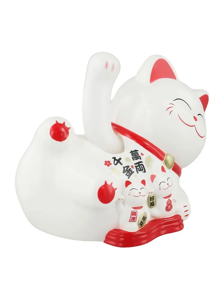 Automatic Waving Lucky Cat Powered by Solar Panel for Shop and Office Desk Decoration with Sustainable Power Source