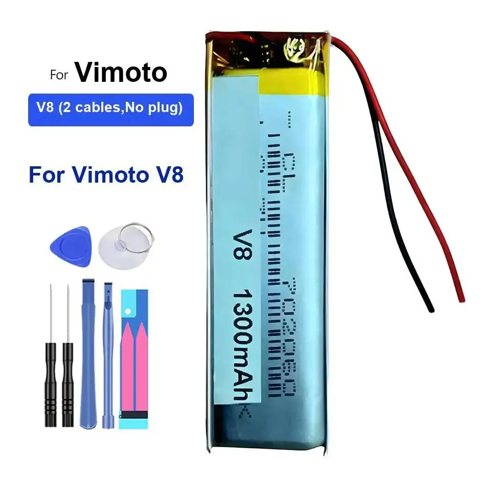 

Bluetooth-шлем, аккумулятор для наушников, 1300 мАч, долговечный для Vimoto V8, 2 кабеля, без вилки