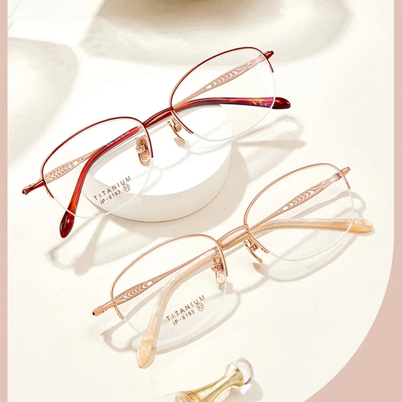 EYORA خفيفة التيتانيوم النقي البيضاوي نظارات للقراءة قصر النظر نظارات مد البصر مكافحة الضوء الأزرق النظارات التقدمية اللونية