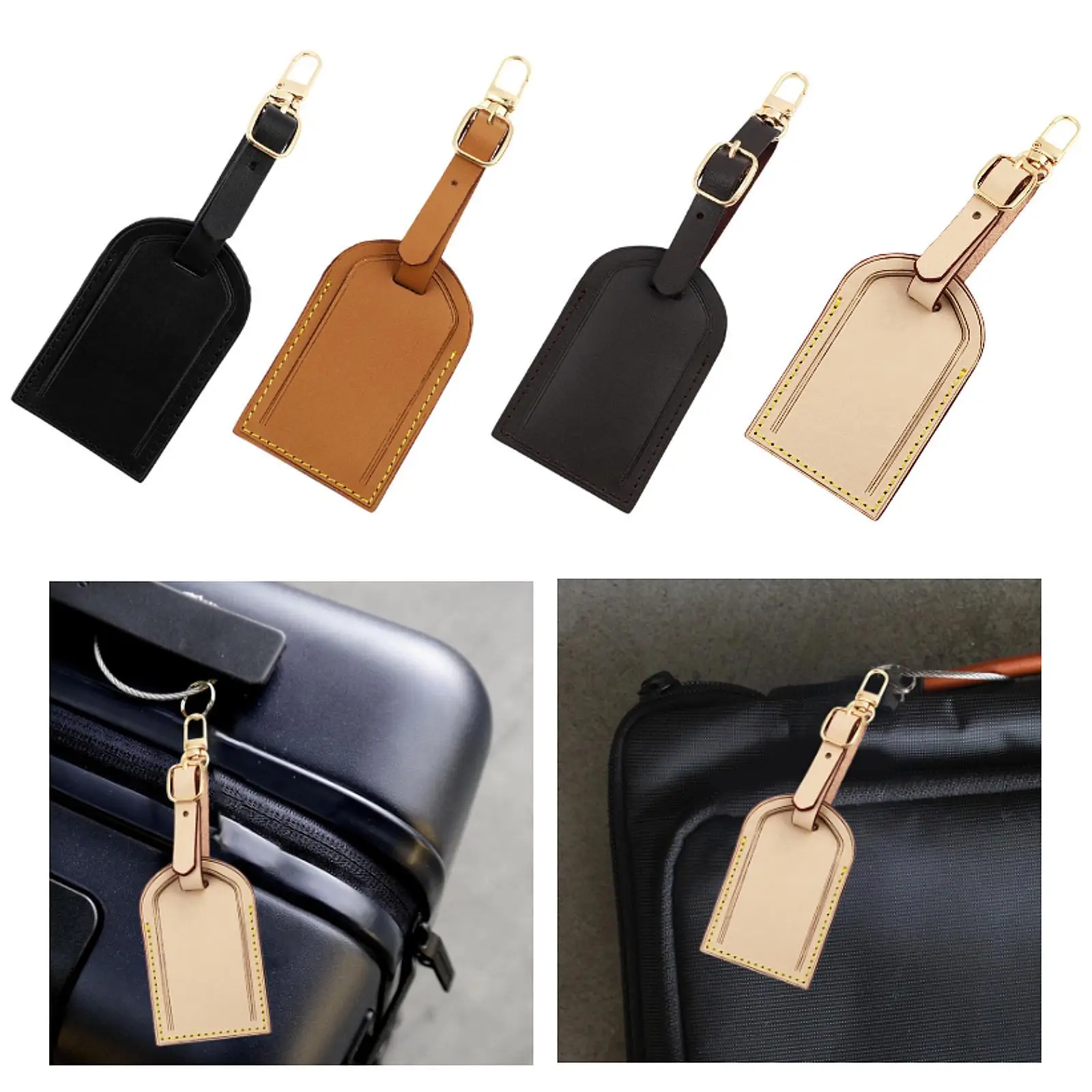 

Luggage Tag Decor Portable Hanging Flying Bag Tags with Cover Handmade PU