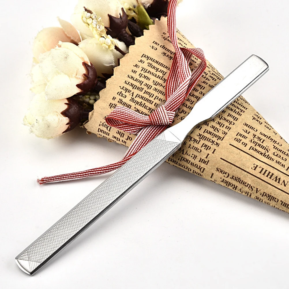 

2pcs Nail Buffer Polishing Strip Stainless Steel Manicure Tools Polishing Strip Double Side Nail Polisher Portable Size