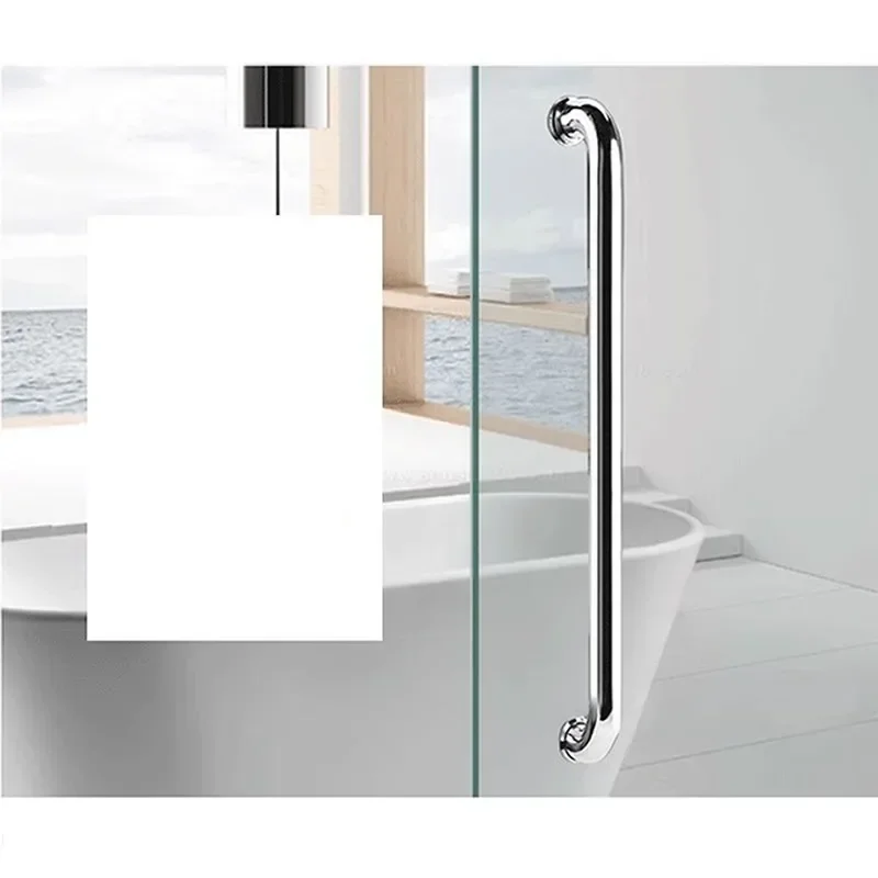 304 Stainless steel shower handle Single handle bathroom glass doors  handle Mirror surface  Hole spacing 440mm