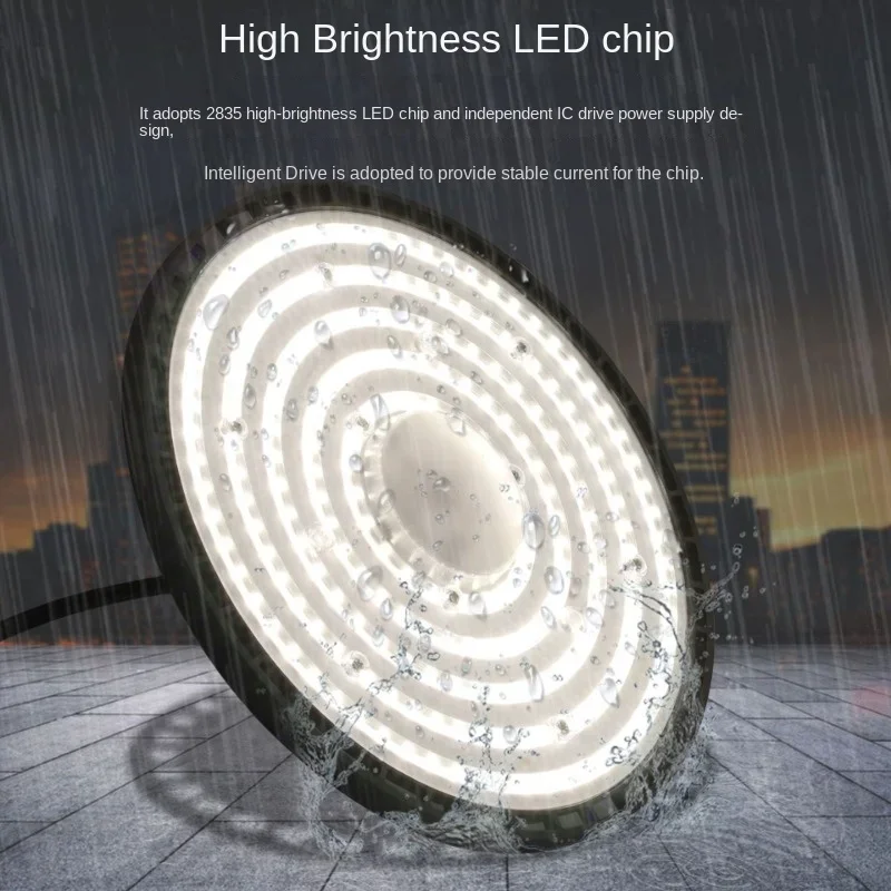 LED 100W 150W 200W UFO High Bay Light AC220V Aluminum Case 4000K Neutral Light/6500K Cool White IP65 Waterproof Lighting Lamp