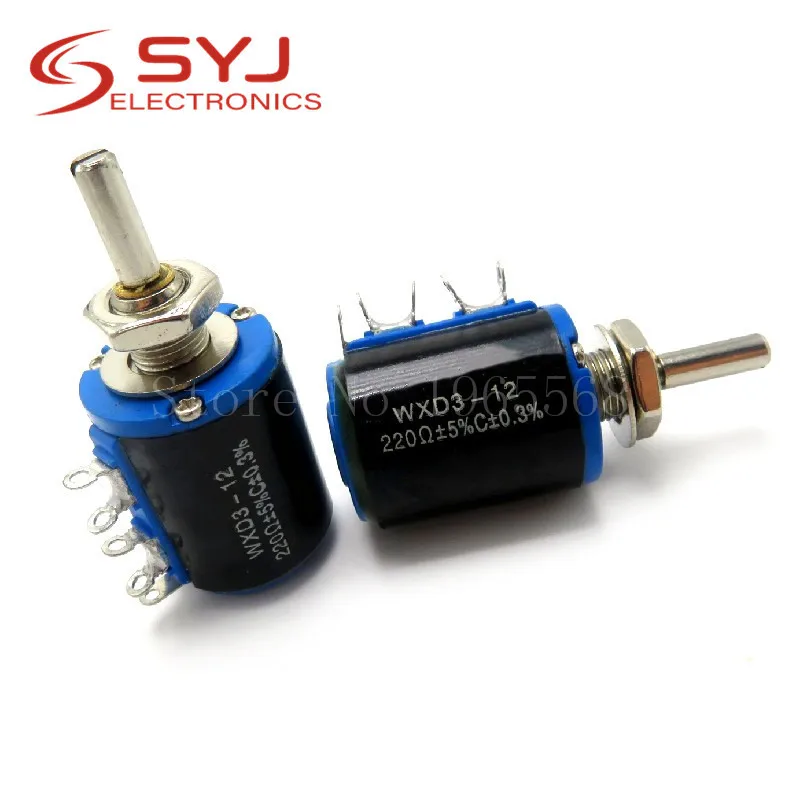 Potenciómetro bobinado piezas, 1 WXD3-12-1W, 100, 220, 470, 1K, 2K2, 3K3, 4K7, 10K, 22K, 33K, 47K Ohm, 100R, 220R, 470R, 2,2 K, 3,3 K, 4,7 K, WXD3-12, 1W