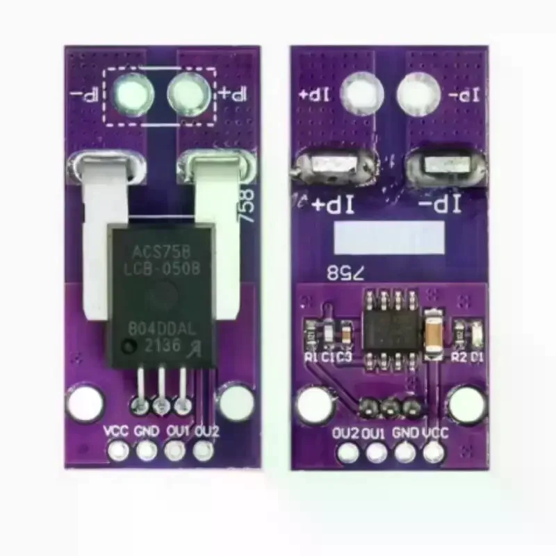ACS758 ACS758LCB-050B-PFF-T 50A/100A/200A Linear Hall Current Sensor Module Current Detection For Arduino RC Model Connector