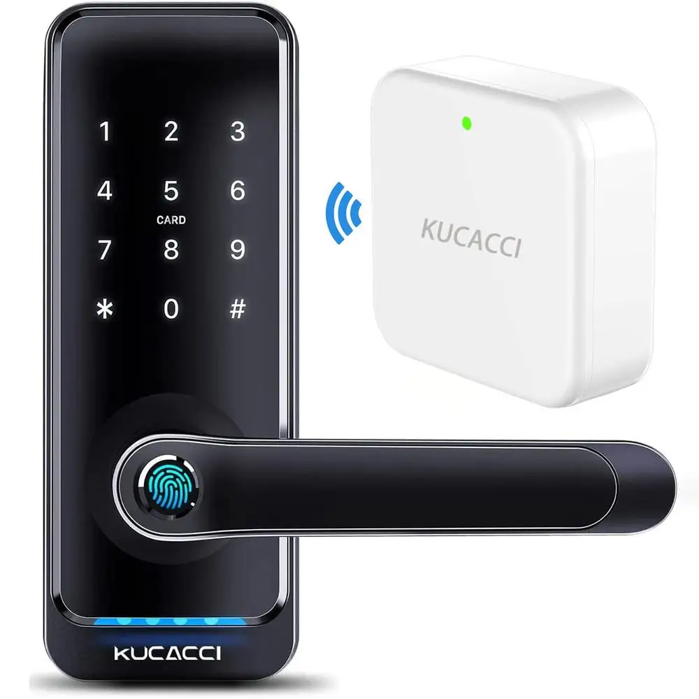 Smart WiFi Door Lock with Biometric Fingerprint Keypad Key Included