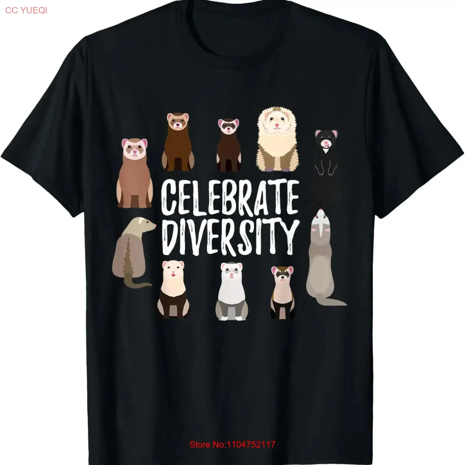 Pet Ferret Lovers T Shirt Celebrate Diversity Funny for Dad vintage Washed streetwear graphic Versatile Slightly Breathable