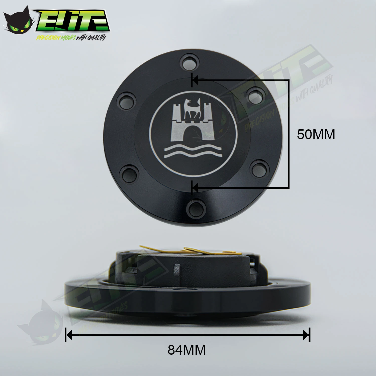 JDM Classic Metal Steering Wheel Horn Button 6 Bolt PCD 70mm Horn Switch Cover for VW Wolfsburg