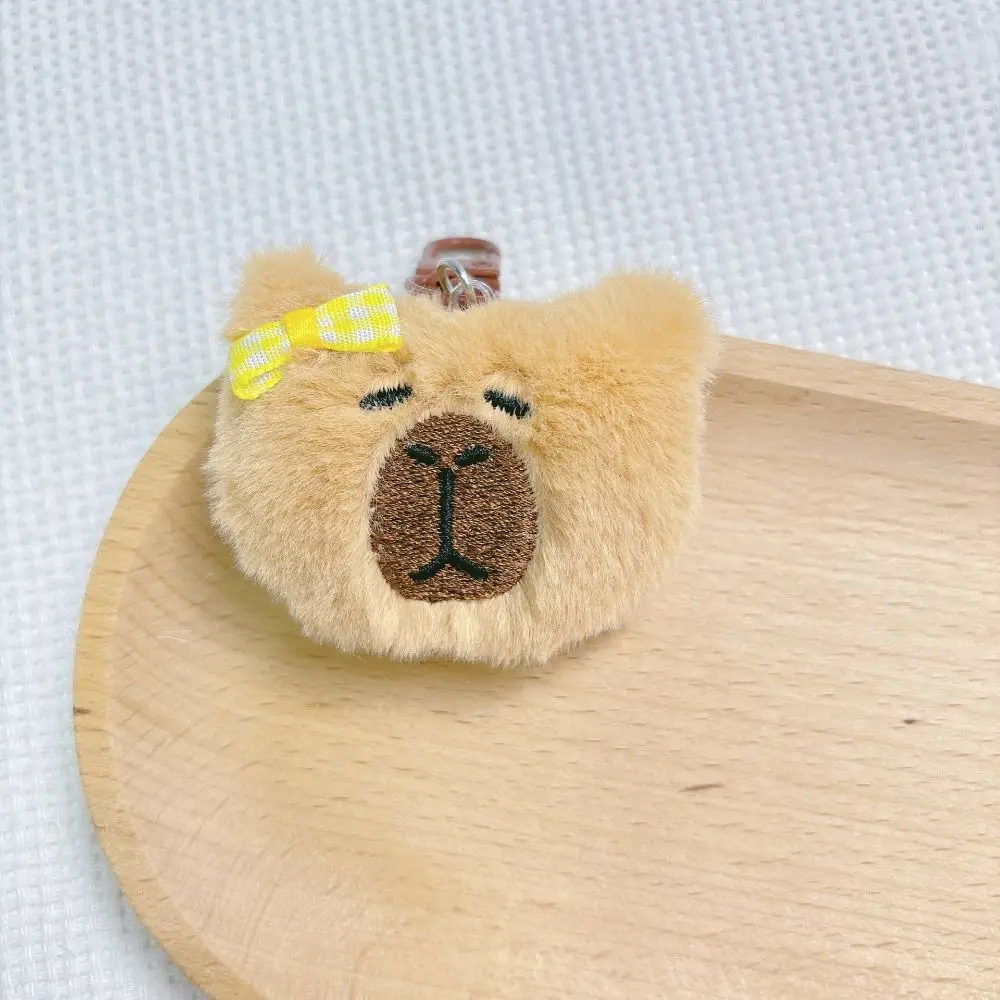 LLavero de peluche de dibujos animados de Capybara, colgante de muñeca, juguetes de peluche, accesorios de mochila escolar, regalos de llavero de coche