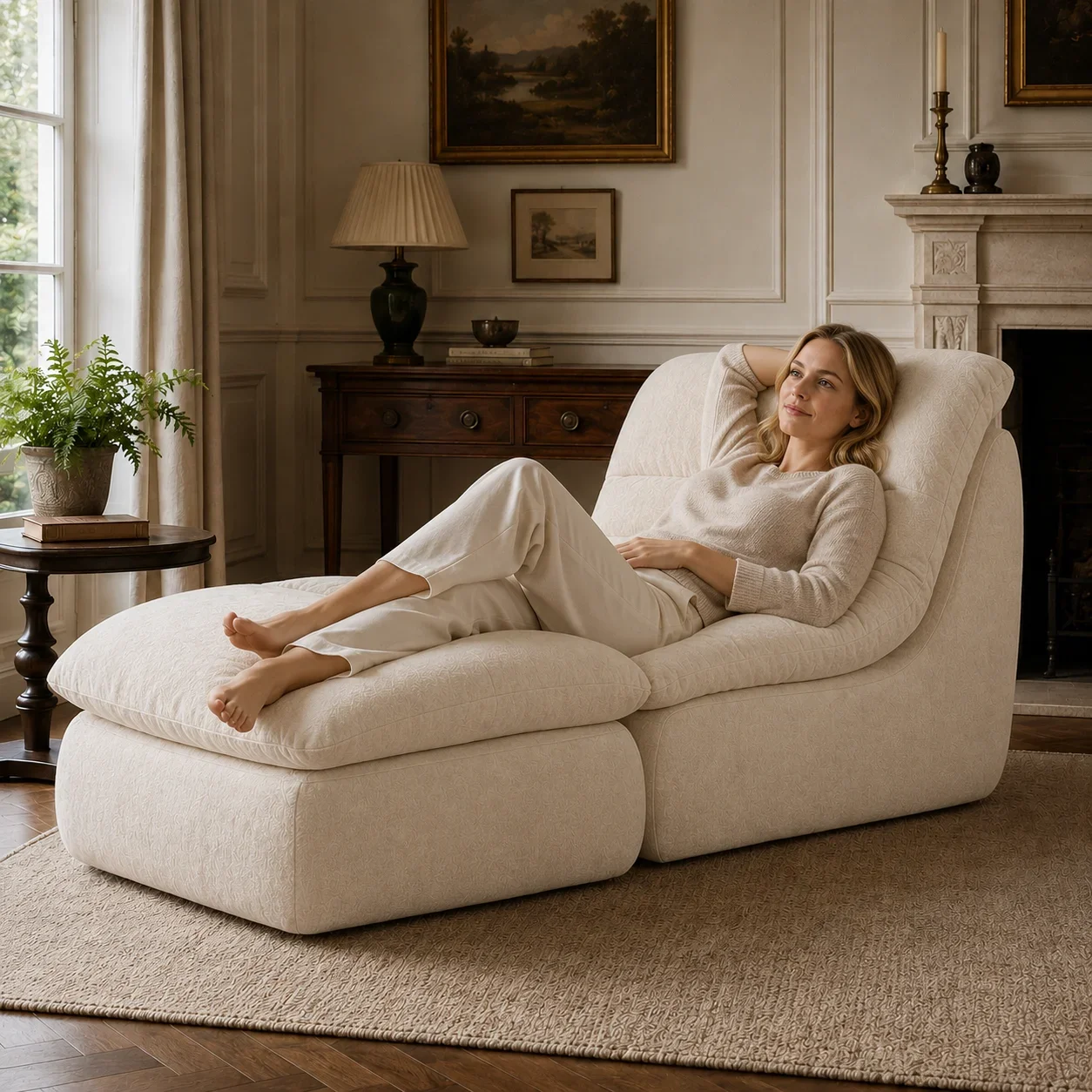 #Fabric Modular Sofa Bed Set Living Room Couch Seating Configuration Comfortable Lounge Design