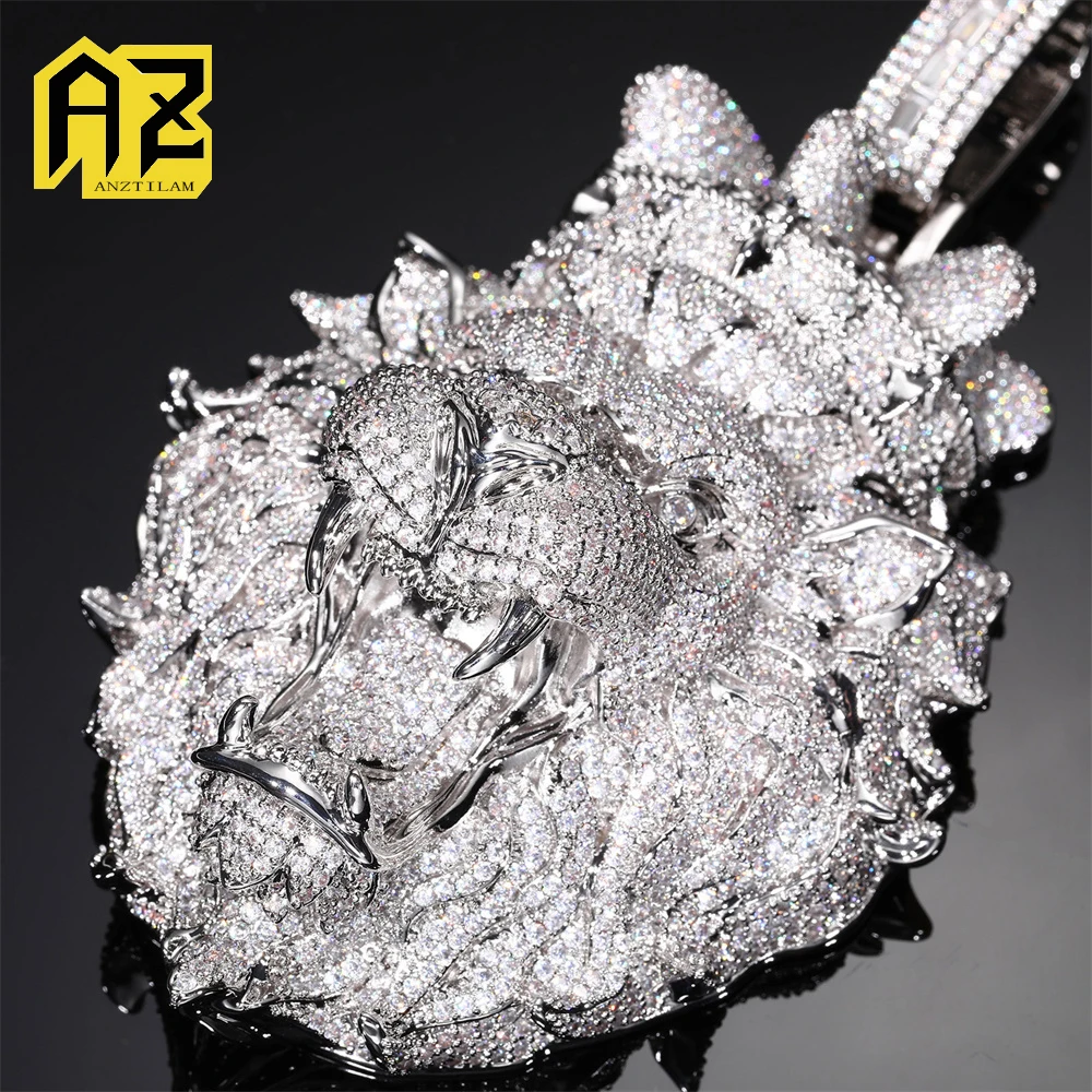 

Anztilam 3D Big Lion Iced Out кулон ожерелья для мужчин длинная цепочка для женщин блестящий циркон хип-хоп ювелирные изделия Бесплатная доставка