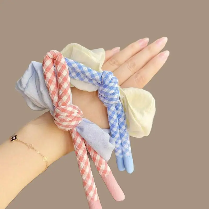 バレエスタイルのフレッシュカラーヘアロープ – 韓国大腸ヘアゴム、女の子の高級弾性おだんごヘアバンド