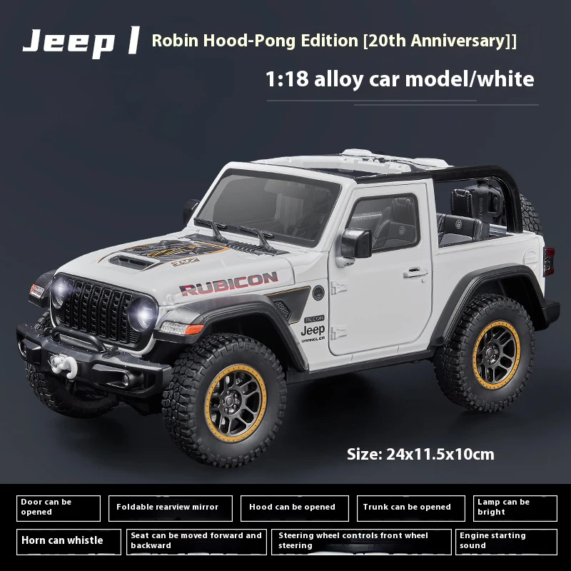 1:18 Jeep Wrangler Rubicon Convertible Version Off Road SUV Alloy