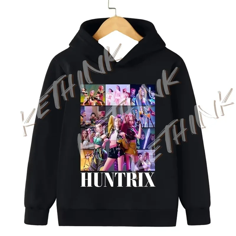 

KPop Demon Hunter Huntrix Children's Sweatshirt Autumn New Boys Girls Fashion Street Pullover Children's Clothing