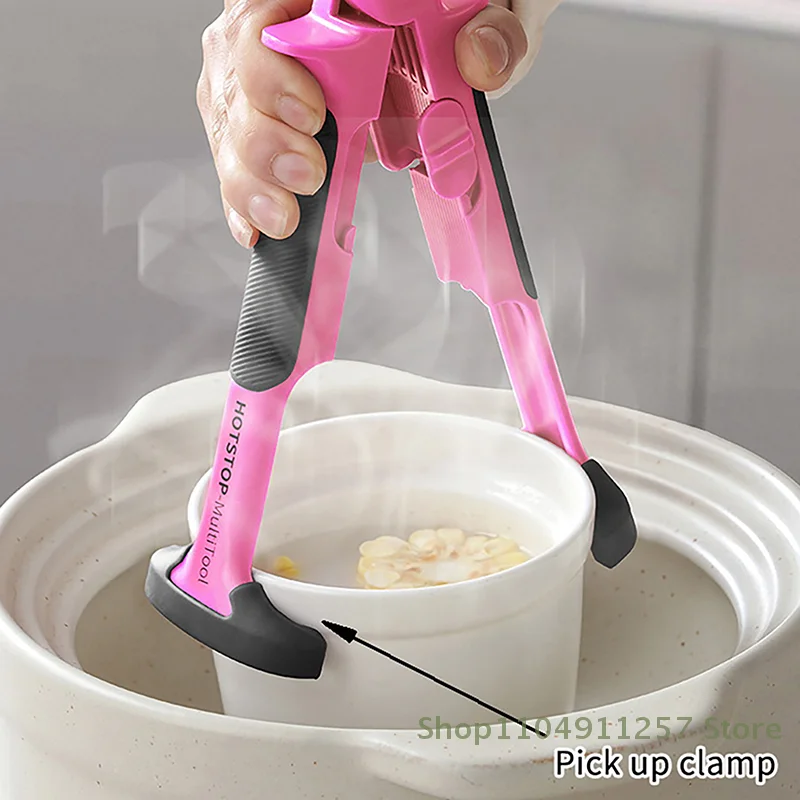

1 Pc Anti Scald Bowl Holder Clip 2 In 1 Hot Bowl Gripper Dish Lifter Clips Silicone Clamp Heat-Resistant Tongs Kitchen Gadgets