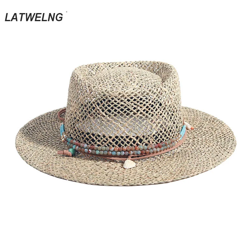 New Desige Bohemian Straw Hats For Women Wummer Sun Hat Hollow Shell Beach Hat On Holiday ins Tea Party Hat