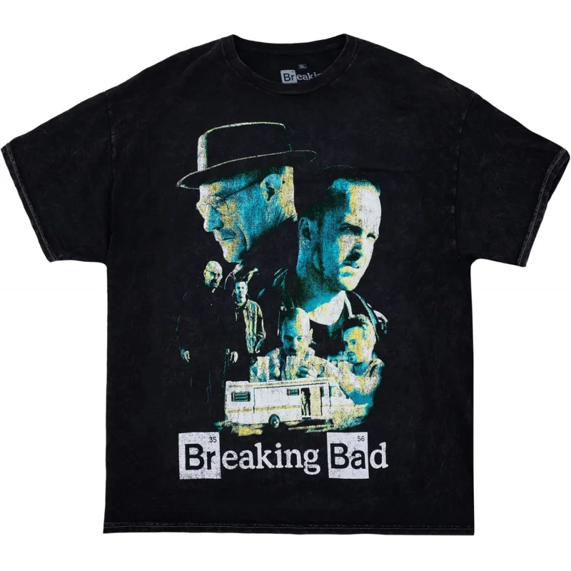 

Breaking Bad Collage 100% cotton print t shirt O-Neck Short Sleeve top Crime Movie Vintage Men's Graphic clothes All size tee