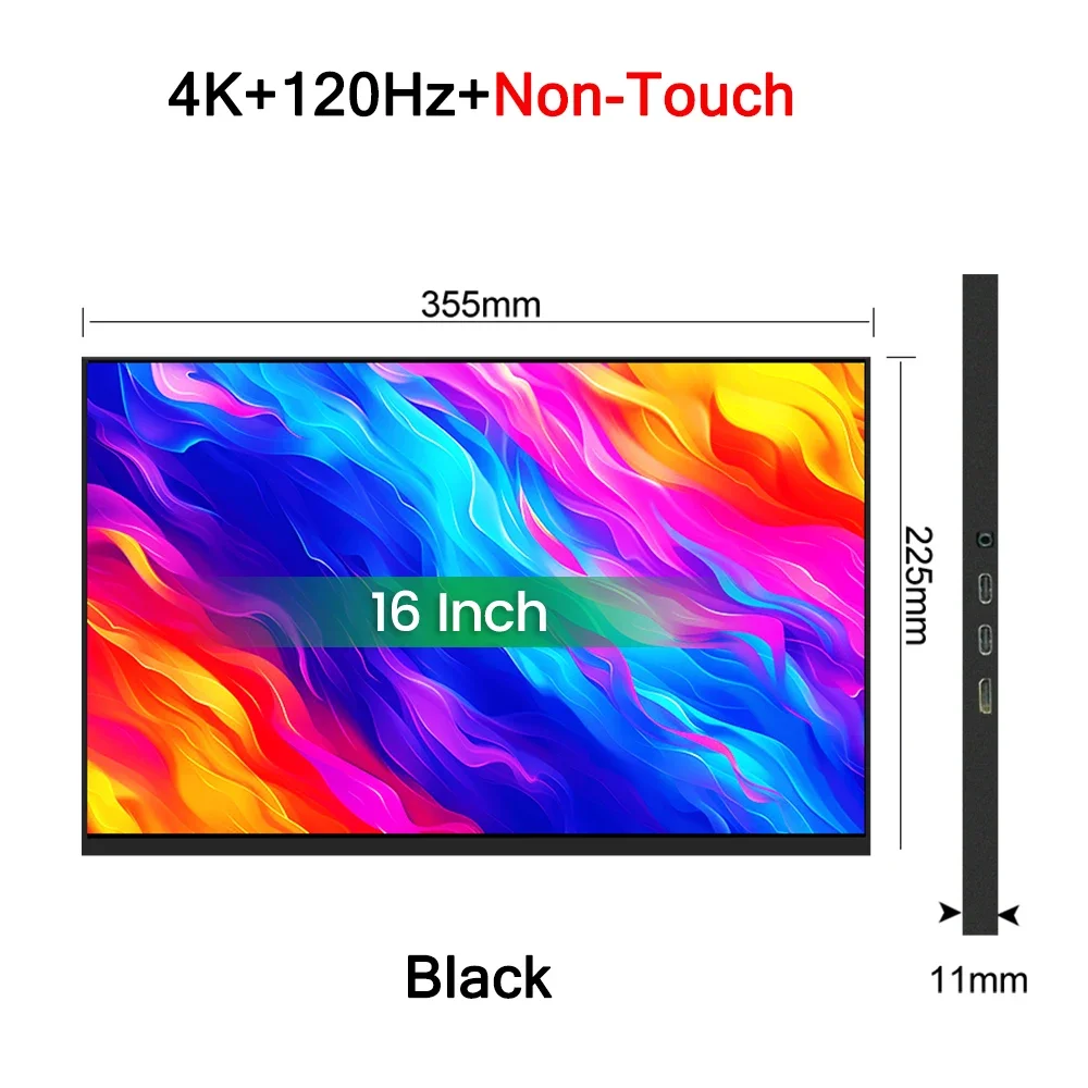 16インチ 4K 120Hz タッチスクリーン ポータブルモニター 100%DCI-P3