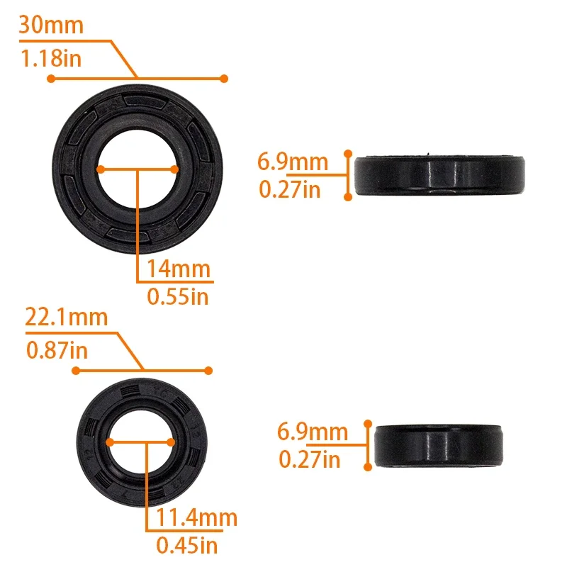 15x30x7 15*30*7 12x22x7 12*22*7 Crankshaft Oil Seal Set For 40-5 CG430 Trimmer Brush Cutter Engine