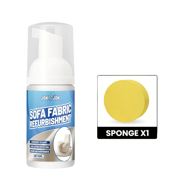Enhanced water-free fabric foam provides excellent results and quickly refreshes curtains, sofas, mattresses and clothing