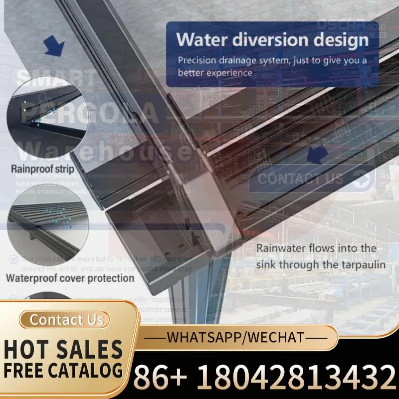 

Waterproof Automatic Retractable Outdoor Sunshade Folding Roof Cover Awning Canopy for Restaurant Retractable Canopy Pergola